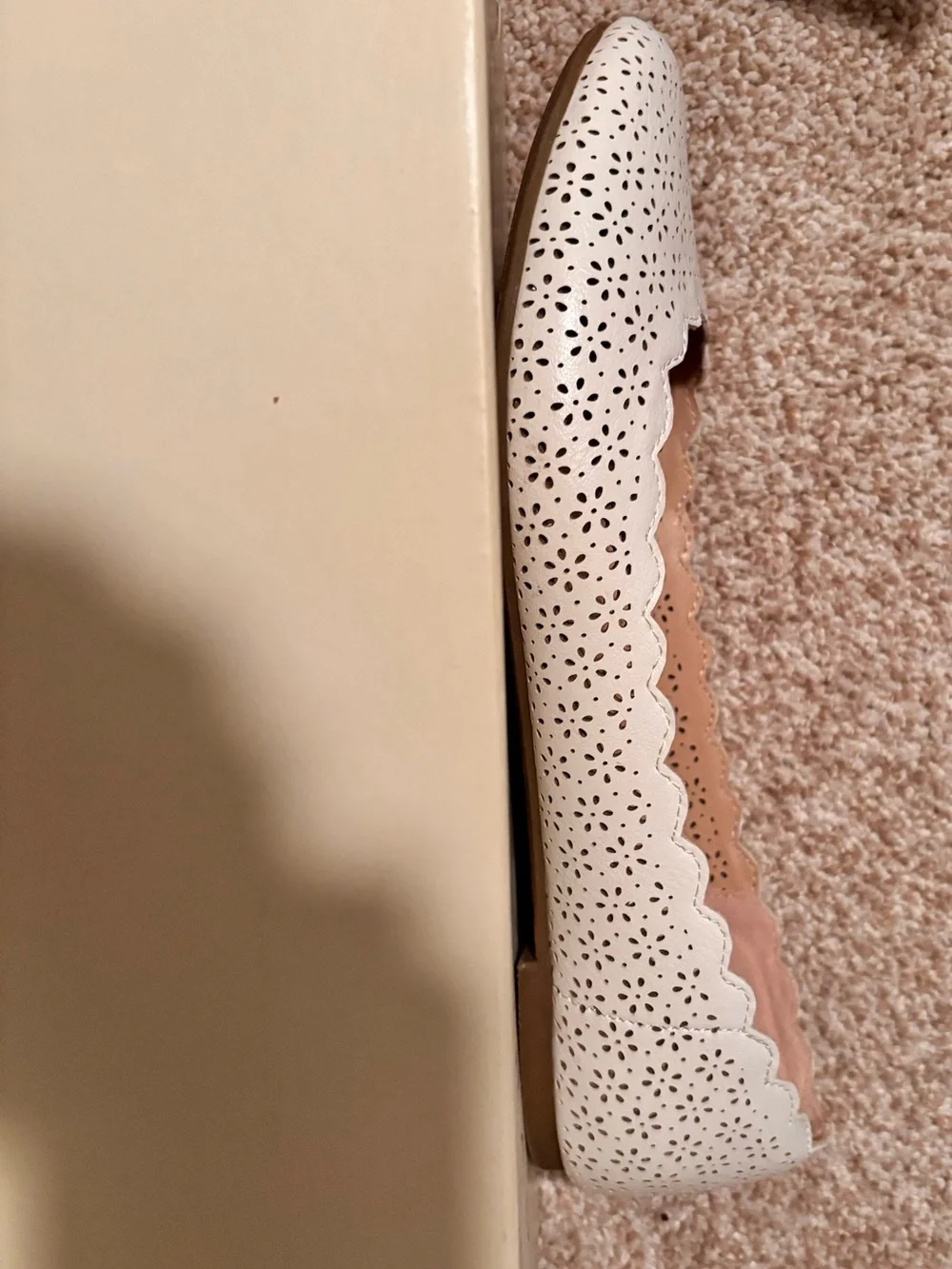 Scalloped Perforated Ballet Flats - Soft Pink - Picture 4 of 5